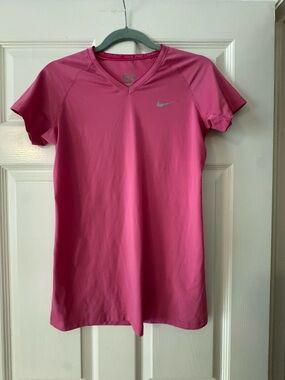Nike Women's Pink Pro Combat Dri-FIT V-Neck Performance Top